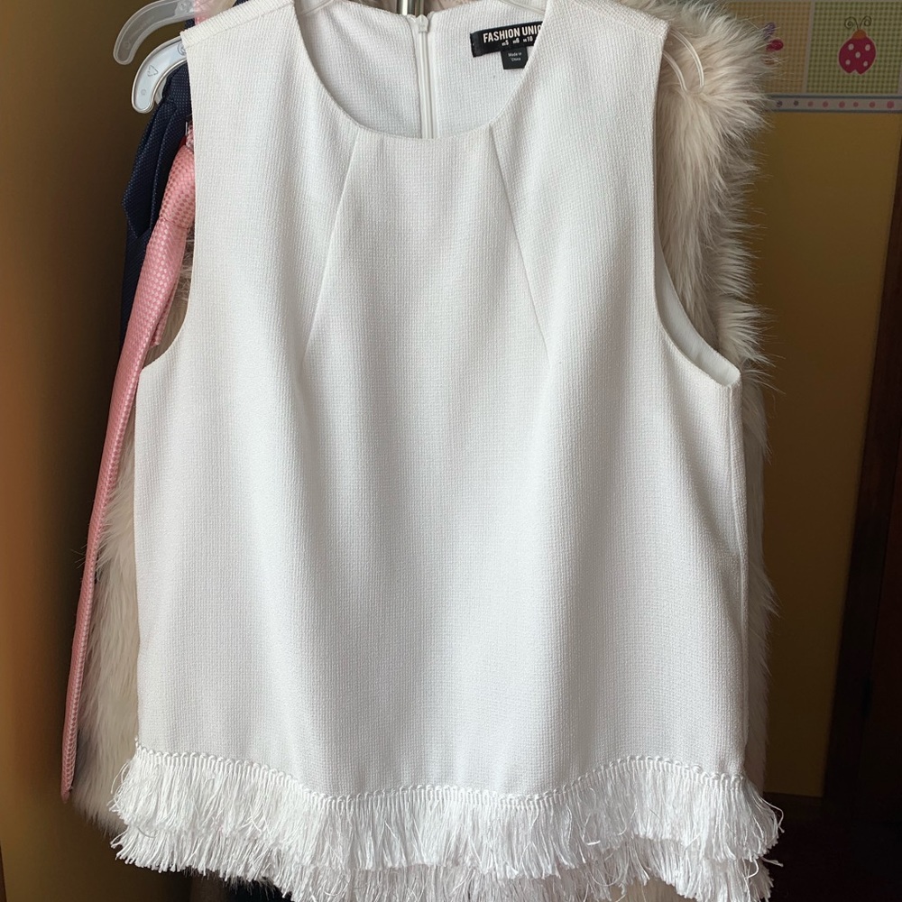 White Sleeveless Blouse
